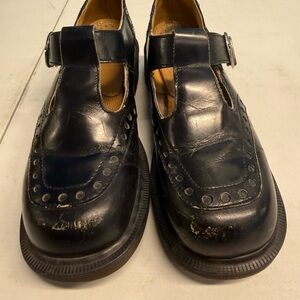 Vintage 90's Doc Martens 8306 Women's T-Strap Black Shoes Chunky Size 5.5 US